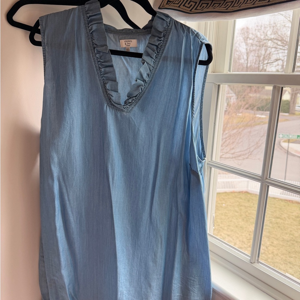 Ruffle V-Neck Sleeveless Dress